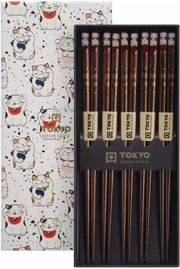 Chopsticks Lucky Cat Σετ 5 Tokyo Design Studio