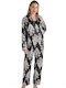 Rachel Winter Damen Pyjama-Set White-Black