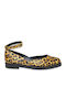 Pointy Leopard Ballerinas With strap Multicolour