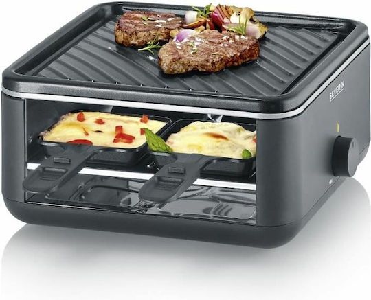 Severin Tischplatte Elektrogrill Geriffelte Platte 800W mit einstellbarem Thermostat 24cmx24cmcm