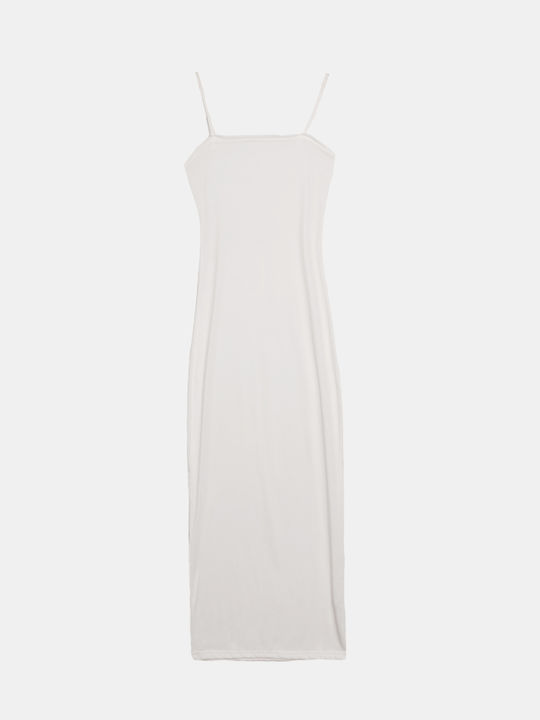 Midi Dress with Straps White White