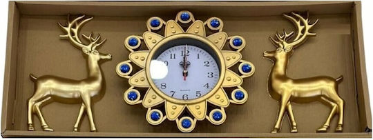 Antique Wall Clock Plastic Gold 23x14cm
