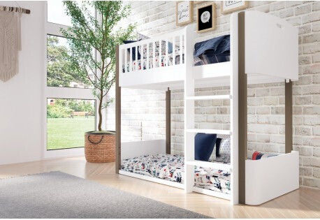 Trama Multi-Etagenbett-Umbausatz Weiß Moka
