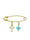Roloi Kaliamanis Child Safety Pin made of Gold 9K with Cross for Boy