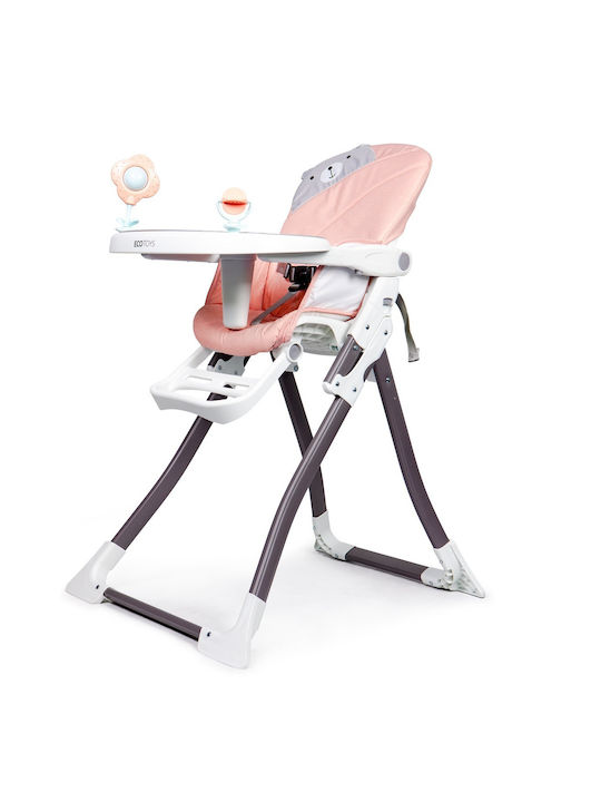 Ecotoys Αναδιπλούμενο Καρεκλάκι Φαγητού Ροζ