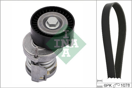 Ina V-Belt Transmission Belt Set for Audi A2 Seat Cordoba Ibiza III IV Leon Toledo Skoda Fabia 1.4 1.4LPG 1.6 529010310