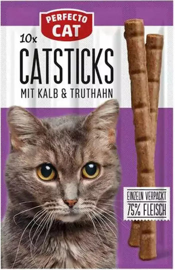 Perfecto Cat Răsfățuri în Stick cu Curcan pentru Pisici Adulte 10 buc 5 gr