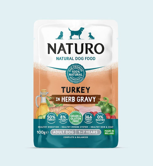 Naturo In Herb Υγρή Τροφή Σκύλων σε Φακελάκι με Γαλοπούλα 100gr