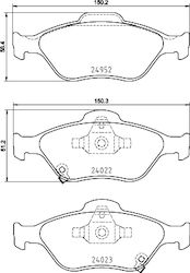 Vorderer Bremsbelagsatz Brembo Toyota Yaris 1.5/1.5h 03.12 Höhe 59 mm Breite 150 mm Dicke 18 mm Verschleißsensor Ja Vorderer Bremsbelagsatz Brembo Toyota Yaris 1.5/1.5h 03.12 Höhe 59 mm Breite 150 mm Dicke 18 mm Verschleißsensor Ja