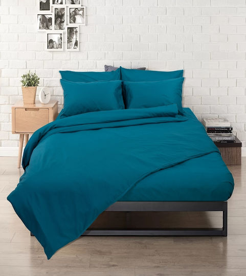 Flamingo Sheet for Single Bed 170x260cm. Rainbow Emerald