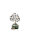Marhome Pom de Viață Decorativ din Metal cu Ochi, Bază de Sticlă Argintie, Înălțime 13cm