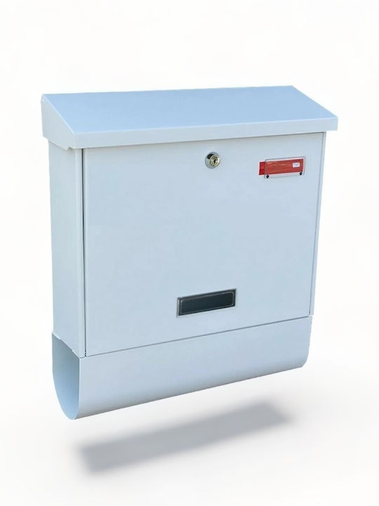 Viometal Elegant Γραμματοκιβώτιο Εξωτερικού Χώρου Inox σε Λευκό Χρώμα 38cm