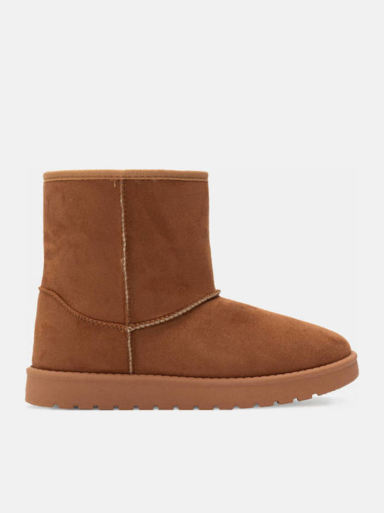 Women's Ankle Boots with Fur Brown