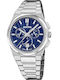Festina Men's Watch 42.5mm Chronograph Battery with Silver Stainless Steel Bracelet