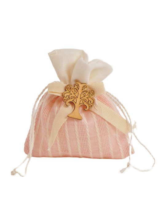 Handmade Favor Pouch with Wooden Tree of Life 12cm X 10cm Mp50283 Georgiou Sg-mp50283
