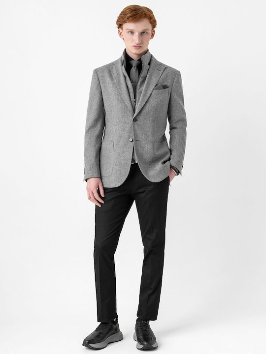 Men's Winter Suit Jacket Slim Fit Grey