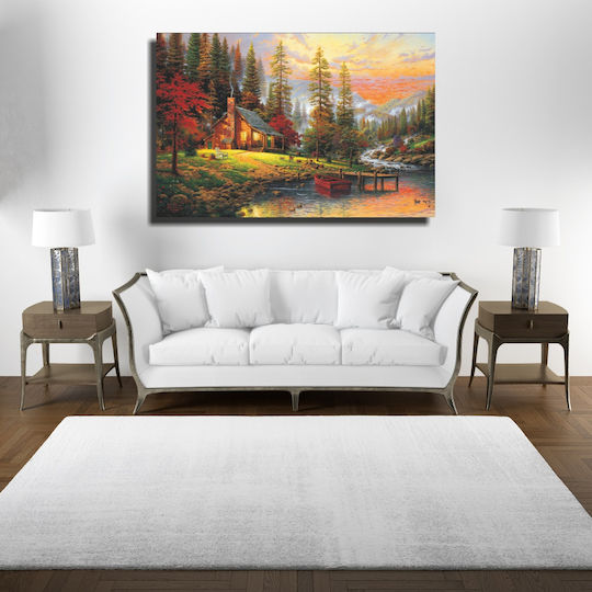 Canvas Painting House In The Forest 80cm X 50cm