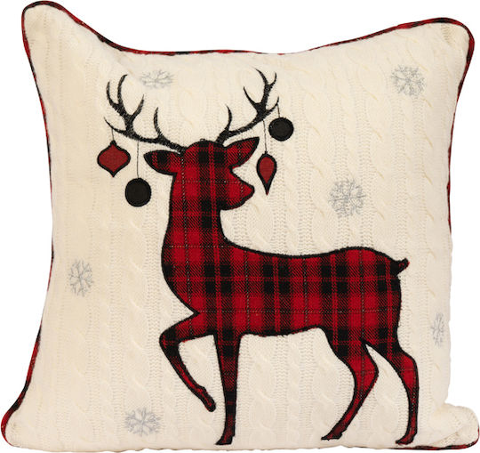 Ilis Home Коледна Декоративна Калъфка Квадратна Червен 45x45cm