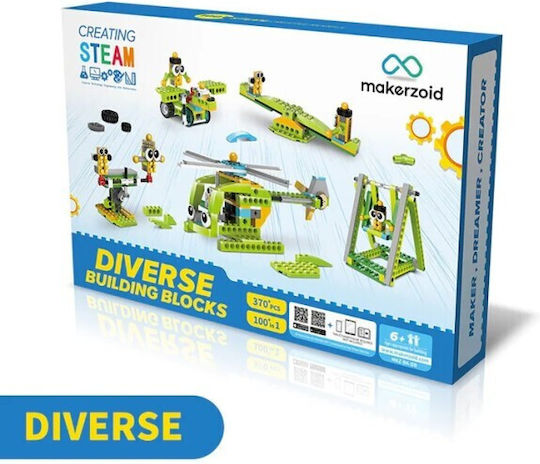 Makerzoid Steam Building Blocks 100 In 1 For 6+ Years 370 Pieces