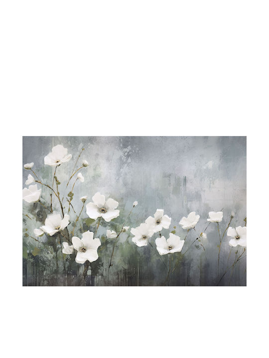 Tapet mural contemporan pentru dormitor cu flori albe 197x296