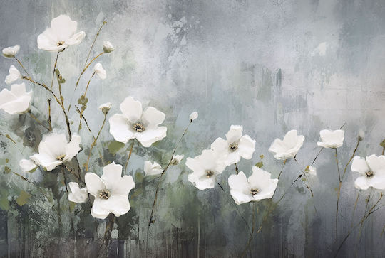 Modern Mural Bedroom White Flowers Wallpaper 240x360