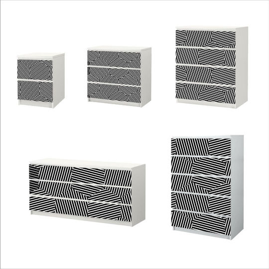 Hexagonale Schubladenaufkleber Doppelschrank