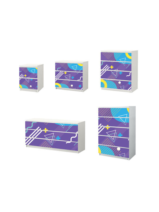 Abstract Drawer Sticker 01 Six-Drawer Dresser