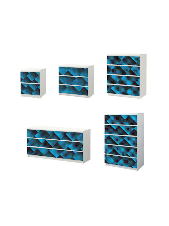Αυτοκόλλητο Συρταριέρας Rectangle Dots Τριπλή Σ...
