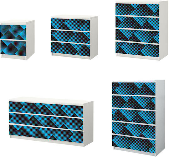 Αυτοκόλλητο Συρταριέρας Rectangle Dots Διπλή Συρταριέρα