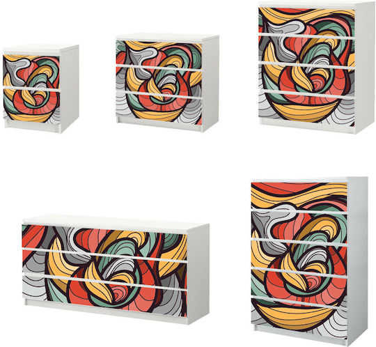 Autocolant pentru sertar Abstract 04 Sertar dublu