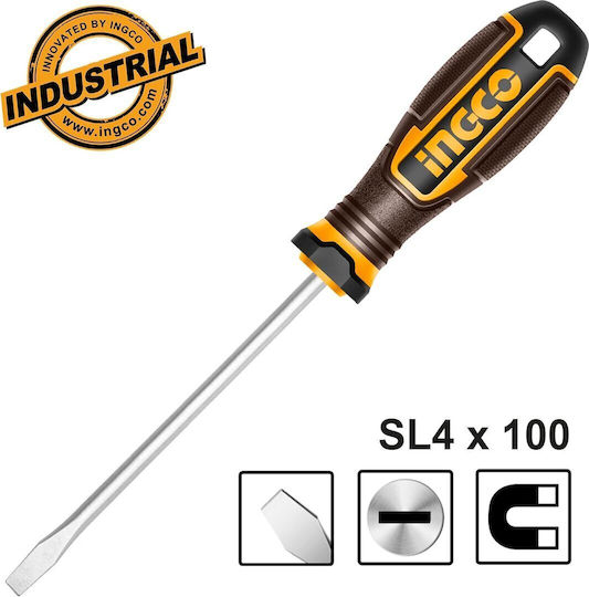 Ingco Magnetic Șurubelniță Drept Dimensiunea 4x100mm
