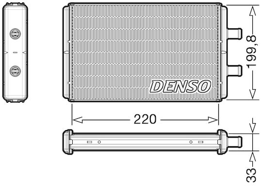 Denso Cabin Heating Heat Exchanger Iveco Daily III 2.3d/3.0d 09.02-07.07 Aluminum 200mm Height 220mm Width 33mm Thickness