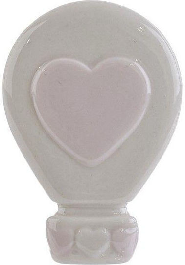 Handgefertigter Taufgeschenk-Magnet Heißluftballon Herz Weiß Rosa 7cm X 5cm Ls55263 Georgiou Sg-ls55263
