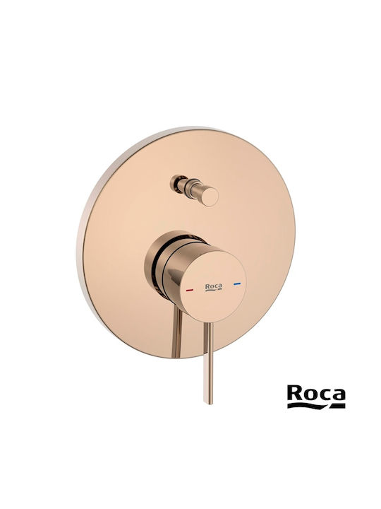 Roca Μίκτης Μπαταρίας Εντοιχισμού για Ντουζιέρα 2 Εξόδων Χρυσός