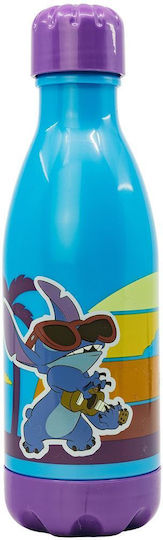 Stor Stitch Beach Sticlă Pentru Copii Din Plastic Stitch Cu Capac Cu Filet Antivărsare Albastră 560ml