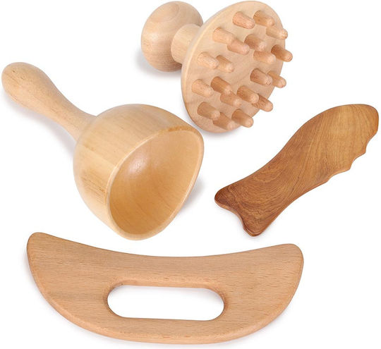 Habys Lemn Instrument de masaj pentru spate & corp împotriva celulitei