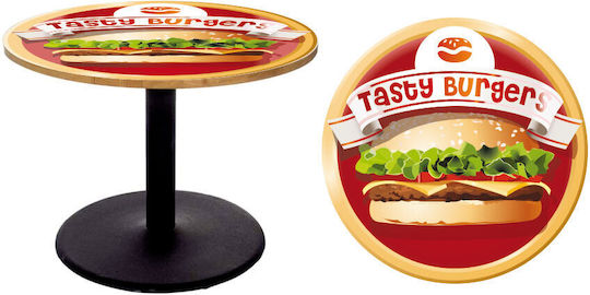 Leckerer Burger Tischaufkleber 80 cm Durchmesser