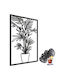 Dekorative Wandpaneel HDF Gemälde Schwarze Durchbrochene Palmblume 58x98