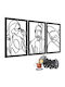 Tablou Deschis Triptic Femei Panou Decorativ pentru Perete Living 56x96