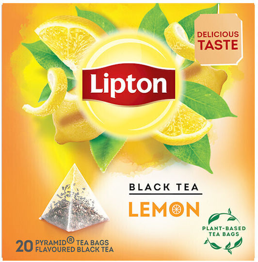 Lipton Μαύρο Τσάι 20 Φακελάκια 1.7gr με Άρωμα Λεμόνι