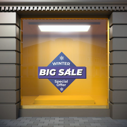 Winterverkaufsaufkleber Winter Sales 19 50cm x 42cm