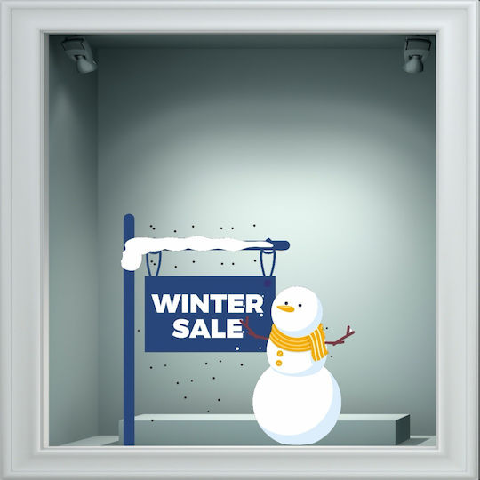 Schneemann-Winterschlussverkauf-Aufkleber 50cm x 50cm