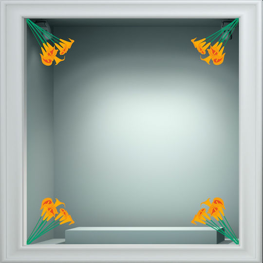 Frühlingsblumen Fensteraufkleber Set aus 4 Teilen 86cm x 120cm