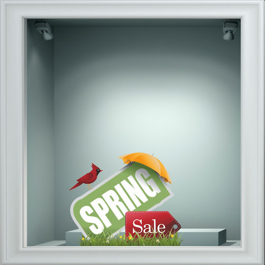 Frühlingsfensteraufkleber Frühlingsverkauf 17 50cm x 36cm