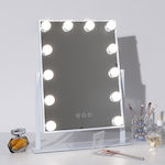 Lighted Makeup Mirror Hollywood White