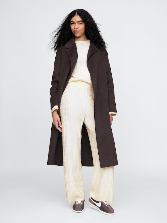 Pantaloni Dama Din Țesătură Cu Cauciuc Bej Cream Beige