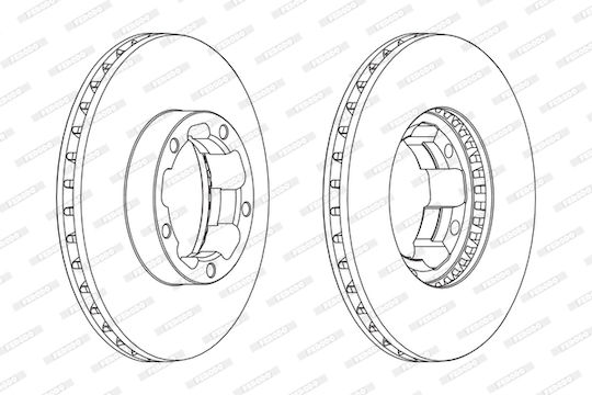 Front Brake Disc Right Left Ferodo Nissan Cabstar E 2.3d 2.7d 3.0d 10.98-11.06 Diameter 276mm Thickness 24mm Ventilated
