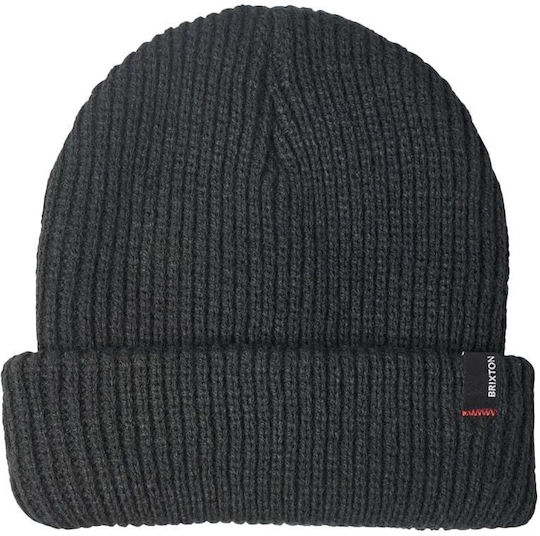 Beanie Unisex Fleece Σκούφος με Rib Πλέξη σε Μαύρο χρώμα