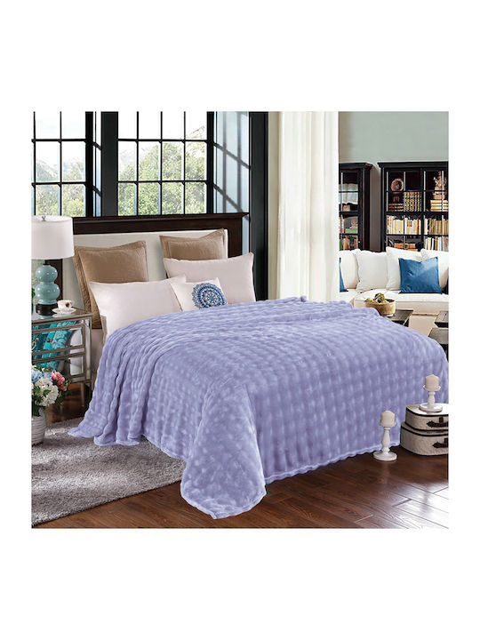 Coral Κουβέρτα Fleece Μονή 160x220εκ. Λιλά