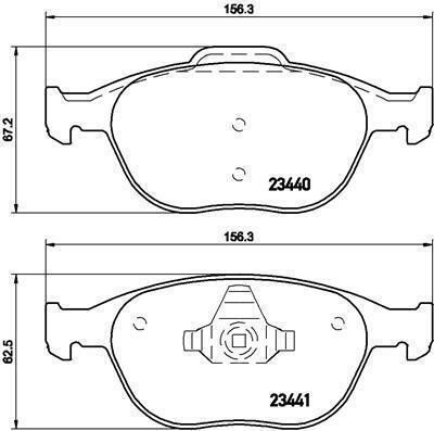 Brembo Disc Brake Pads Set Ford Focus I Tourneo Transit Connect Front 63mm 67mm 157mm Thickness 18mm Without Accessories Piston Clip